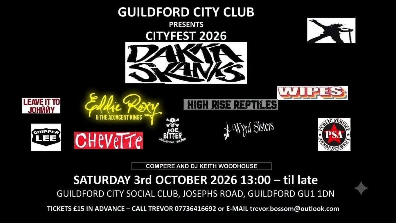 Poster for CityFest 2026, presented by Guildford City Club